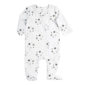 Aden + Anais Muslin Gray Star Print Footie 3-6 Months